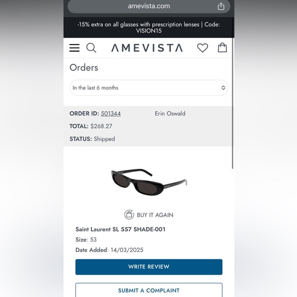 NEW SAINT LAURENT SHADE SL 557 - Picture 4 of 4